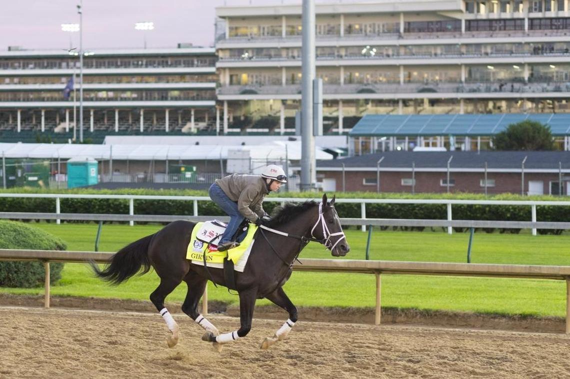 Girvin, with Rosie Napravnik up, took to the Churchill Downs track Wednesday for the first time since his arrival in Louisville.