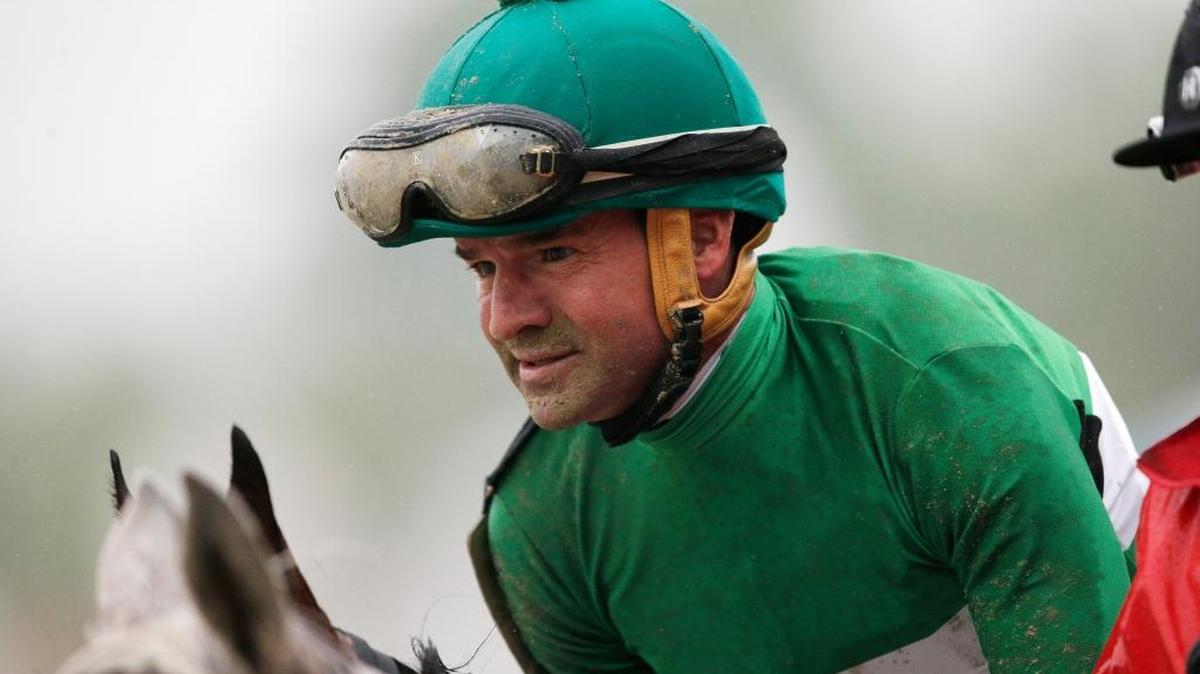 Kent Desormeaux, aboard Exaggerator, moved to the winner’s circle after the Preakness Stakes at Pimlico Race Course on Saturday, May 21, 2016, in Baltimore.