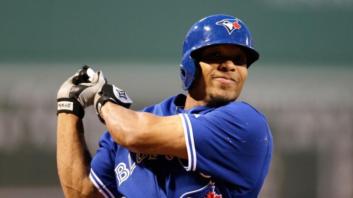 Ben Revere, who played for the Toronto Blue Jays last season, warmed up prior to his at-bat against the Boston Red Sox on Sept. 9, 2015.