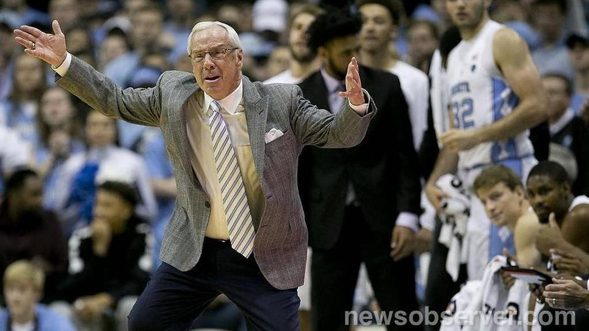 North Carolina coach Roy Williams reacts during the first half of UNC’s 73-71 win over Tennessee on Sunday, December 11, 2916 at the Smith Center in Chapel Hill, N.C.