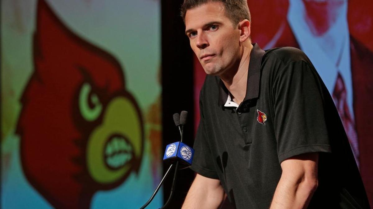 David Padgett was promoted from assistant to Louisville’s acting head basketball coach after Rick Pitino was removed. Despite turmoil surrounding the program, the Cardinals have a talented team.