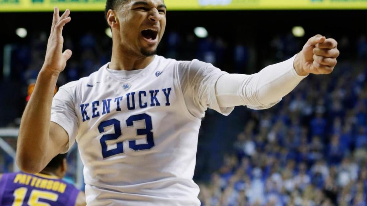 Kentucky guard Jamal Murray shot an imaginary arrow after hitting a three-pointer in the second half against LSU on March 5.