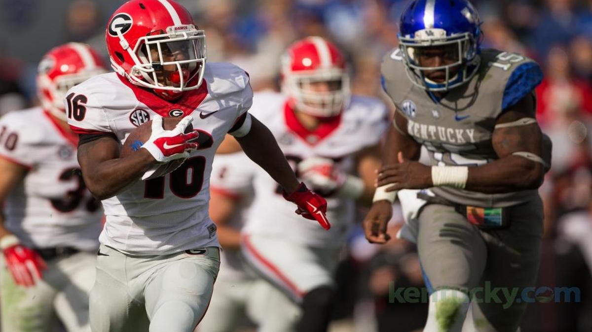 Georgia wide receiver Isaiah McKenzie ran back a punt return in the third quarter.