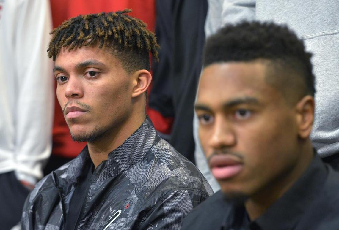 Damion Lee, left, and Trey Lewis each had strong seasons for Louisville as graduate transfers in 2015-16. Within two years, the coaches at the schools each left behind - Drexel for Lee, Cleveland State for Lewis - were each out of a job.