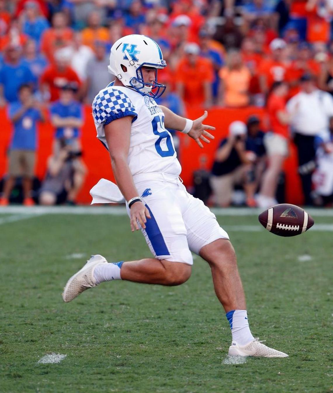 Kentucky’s Grant McKinniss averaged more than 40 yards a punt only two times in UK’s final eight games in 2016.