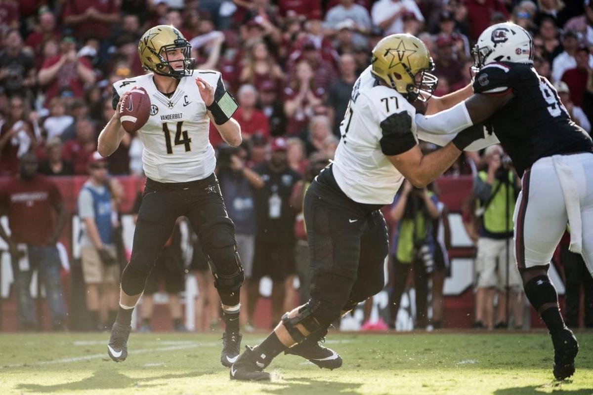 Vanderbilt junior quarterback Kyle Shurmur (14) has thrown for 20 touchdowns with only three interceptions so far in 2017.