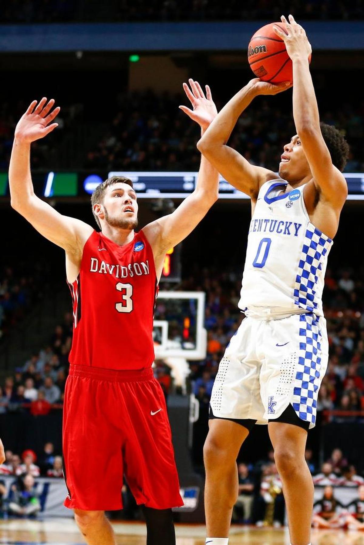 Kentucky guard Quade Green, was one of four Wildcats who missed three-pointers against Davidson.