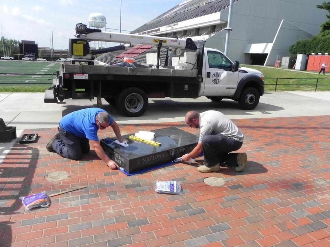The stand in the north end zone of Roy Kidd Stadium where the new statue of Roy Kidd will be located.