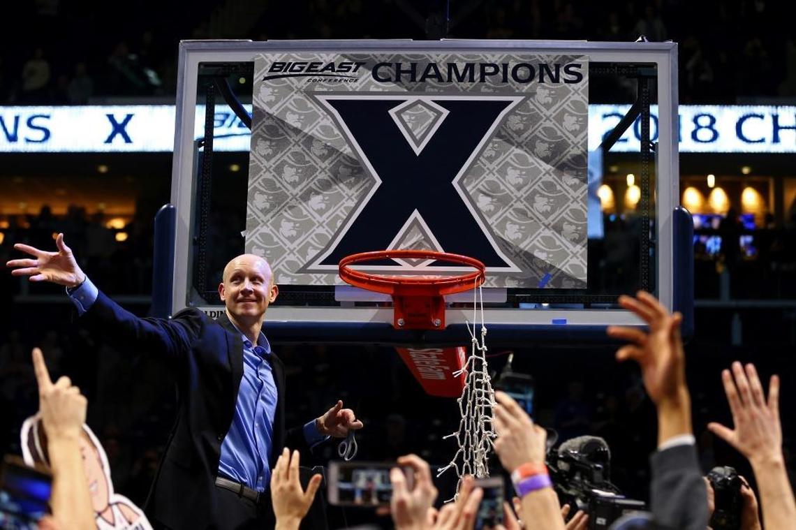 Chris Mack threw a piece of net after Xavier beat Providence 84-74 Feb. 28 to clinch the Big East regular-season title.