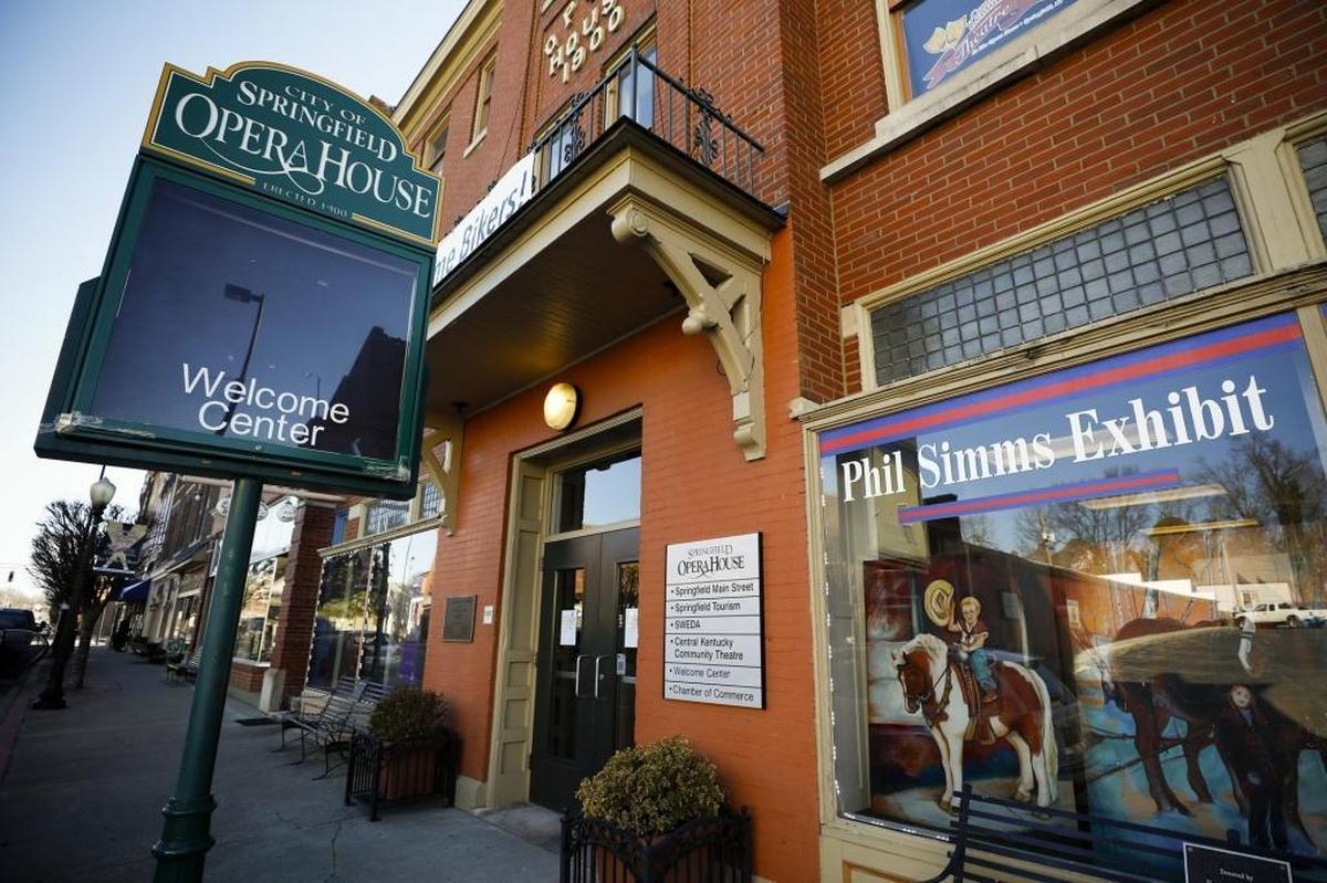 The exterior of the Phil Simms Exhibit located inside the Springfield Opera House.