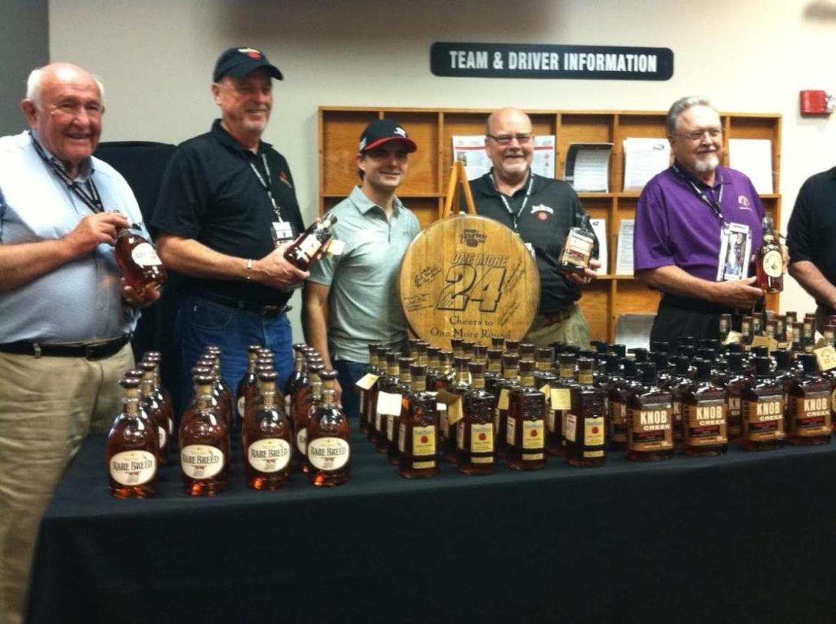 Bourbon was the theme when Kentucky Speedway said farewell to Jeff Gordon, center, in 2015.