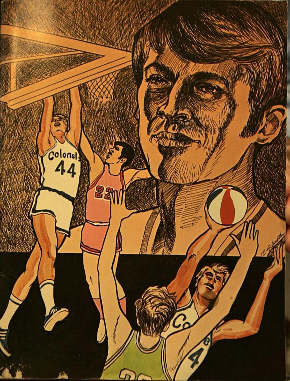 A game program from the old Kentucky Colonels of the ABA with Dan Issel on the cover. Issel now serves as the president of the Louisville Basketball Investment and Support Group, whose mission is to get an NBA franchise for Kentucky’s largest city.