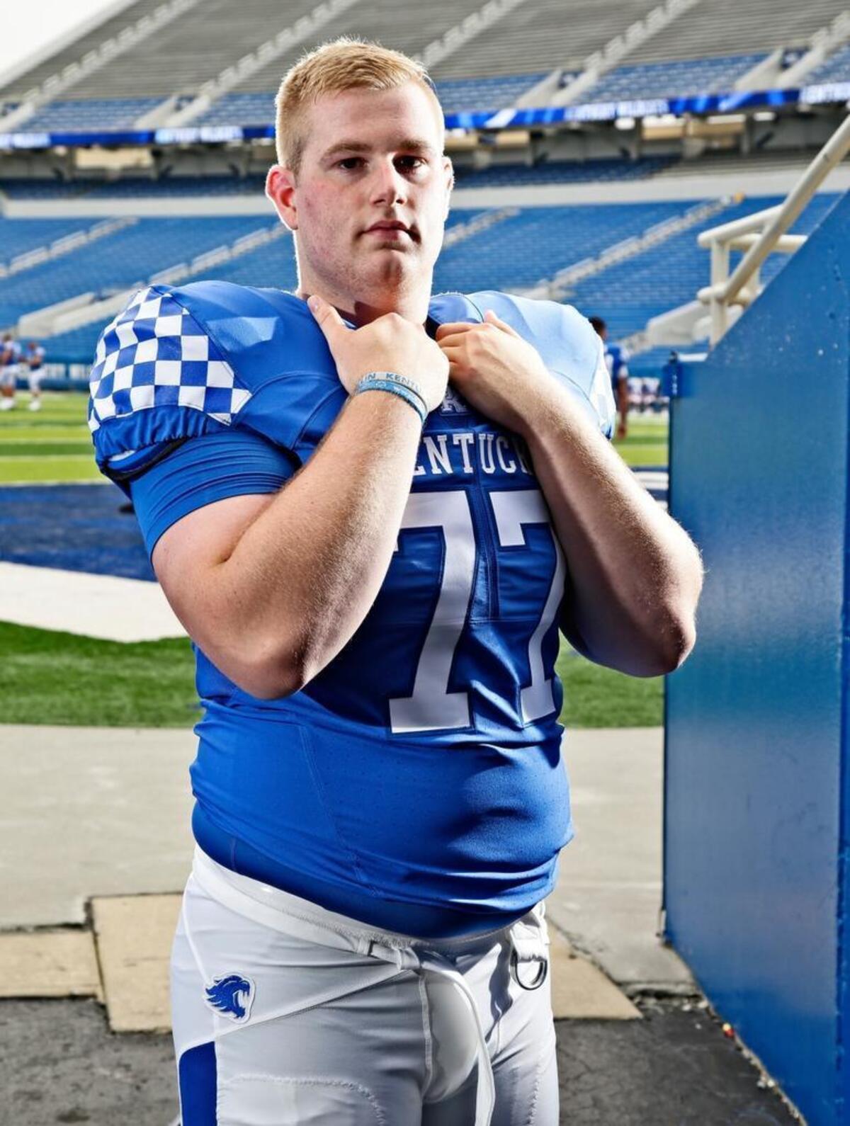 Kentucky offensive guard Mason Wolfe, a former Henderson County standout, logged 52 plays in a reserve role in UK’s 23-13 win at South Carolina last week.