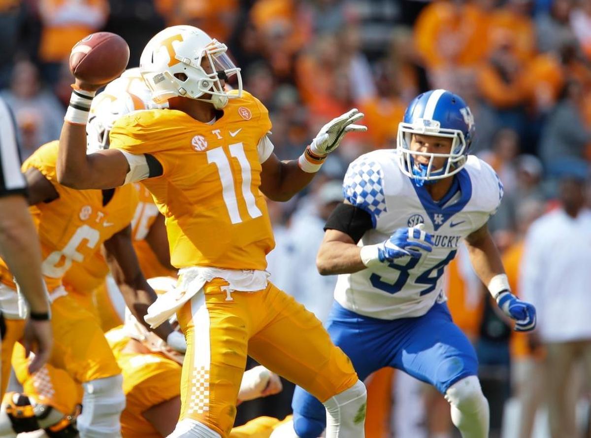 Over his Tennessee career, quarterback Joshua Dobbs, No. 11, accounted for 16 touchdowns against Kentucky, 10 passing, six rushing. Now that the Cats-killer is in the NFL, can UK break through and beat UT for the second time since 1984?