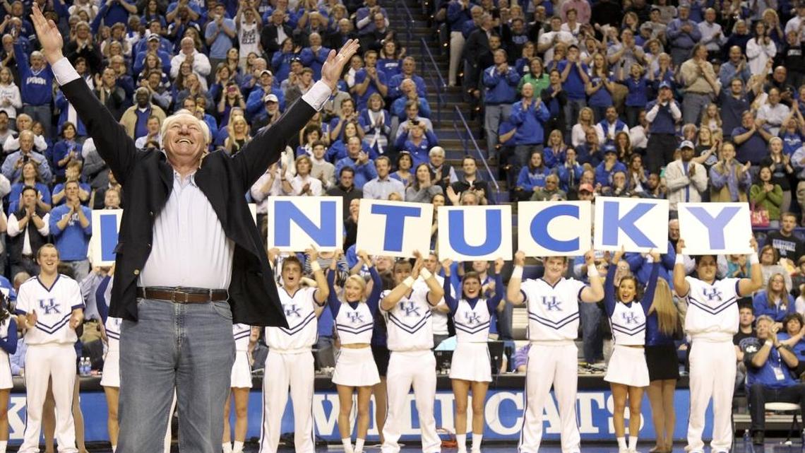 Former Kentucky Wildcats and Kentucky Colonels star Dan Issel, shown making the “Y” in Rupp Arena in 2014, was introduced Thursday as the new front man for the group whose mission is acquiring an NBA franchise for Louisville.
