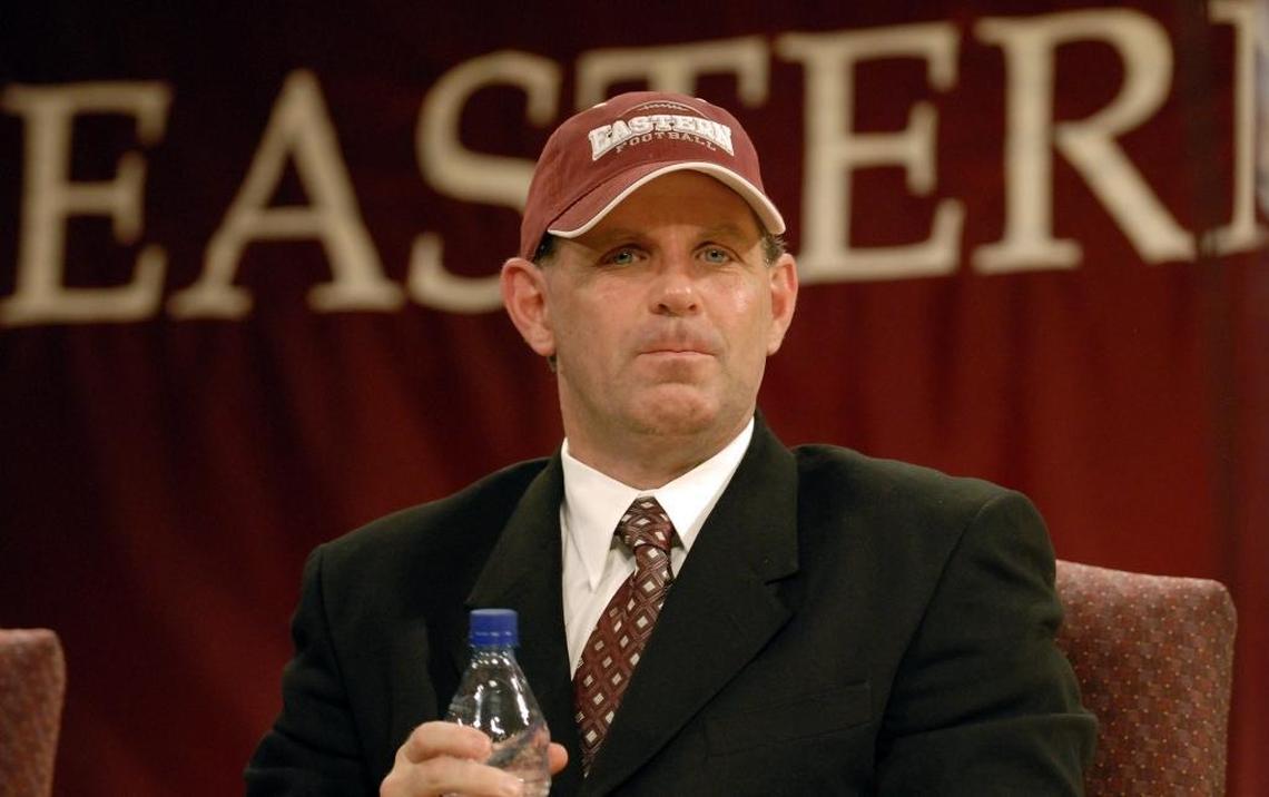 Dean Hood on the day, Jan. 22, 2008, he was named head coach at Eastern Kentucky University.