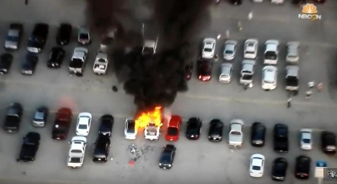 Brad Keselowski won the 2016 Quaker State 400 at Kentucky Speedway but a fire in a premium parking area at the track was likely the most memorable moment of the race.