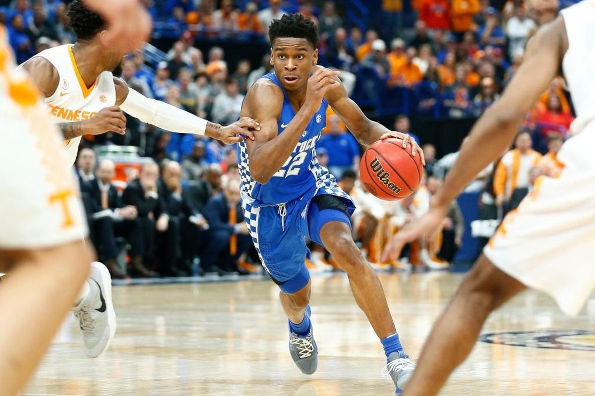 Kentucky guard Shai Gilgeous-Alexander (22) was named SEC Tournament MVP after averaging 21 points, 5.0 rebounds and 6.7 assists in three tourney games while leading the Wildcats to the championship.