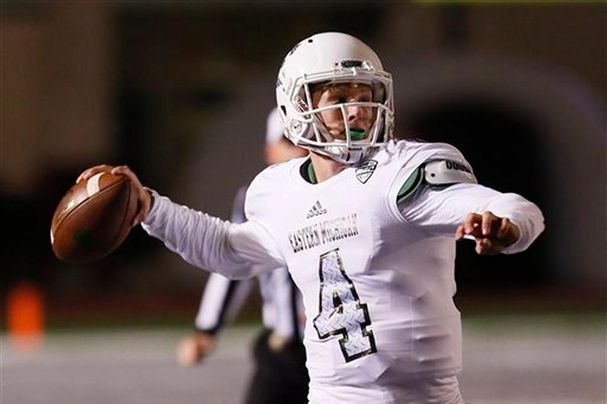 Eastern Michigan quarterback Brogan Roback has thrown for 6,561 yards and 40 touchdowns in his college career.