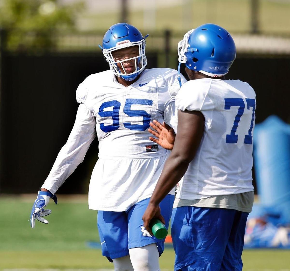 Kentucky true freshman nose guard Quinton Bohanna (95) made his first career start last week against Mississippi.