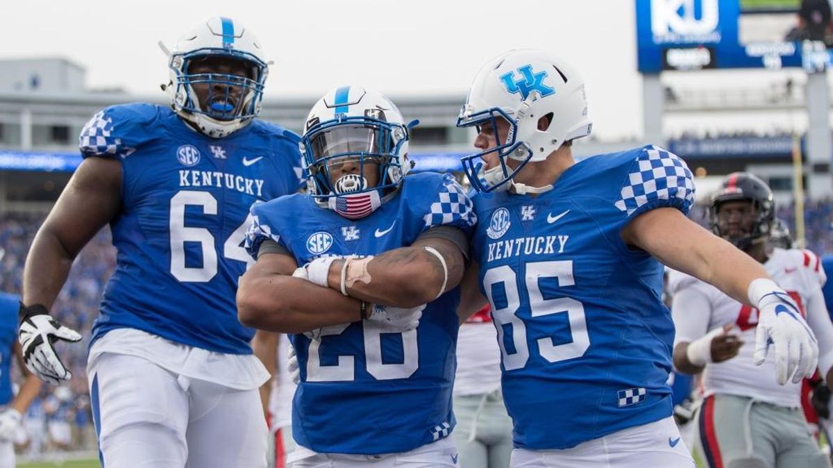 After running for 180 yards against Tennessee and 176 versus Mississippi, Kentucky running back Benny Snell, with arms crossed, is now leading the SEC in rushing with 897 yards.