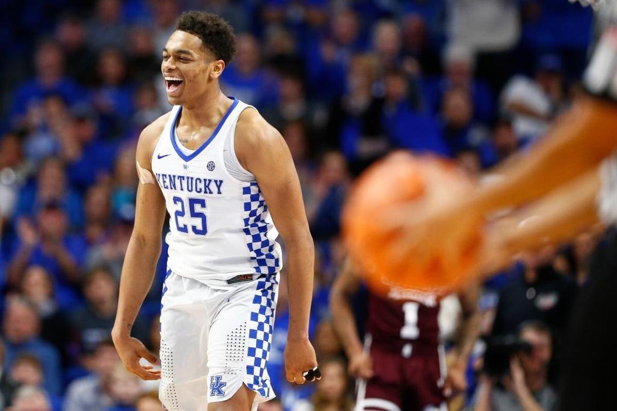 Kentucky forward PJ Washington had reason to smile while scoring 22 points to lead the Wildcats past Mississippi State on Tuesday night.