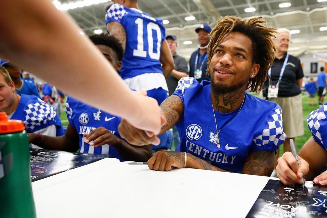 With Jeff Badet having transferred and Dorian Baker’s status unclear due to injury, there could be more pressure to produce on Kentucky’s five incoming true freshmen wideouts such as Lynn Bowden, pictured.