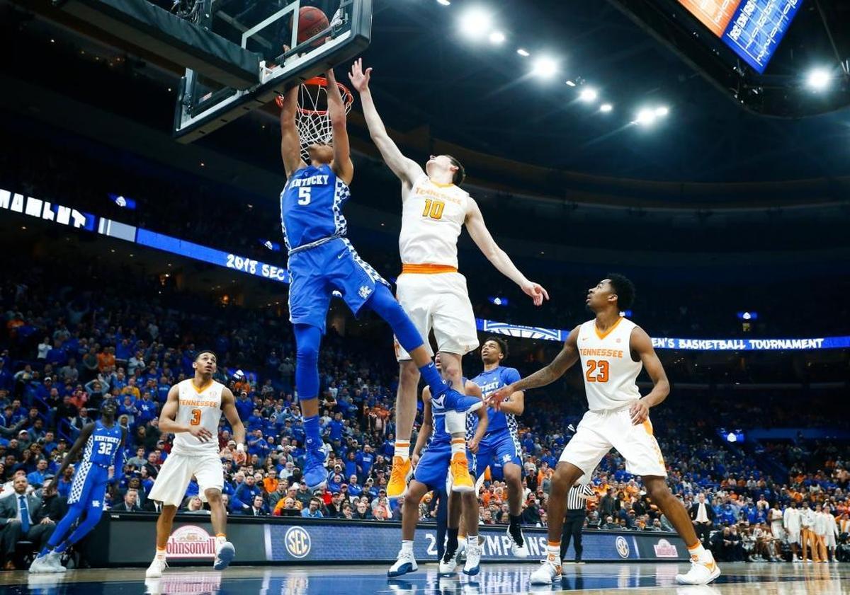 Kentucky freshman forward Kevin Knox leads the Wildcats in scoring at 15.6 points a game.