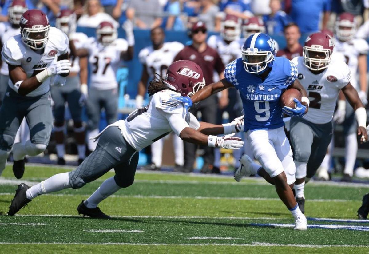 Kentucky wide receiver Garrett Johnson had four catches in UK’s 17-10 win over South Carolina in Lexington last season.