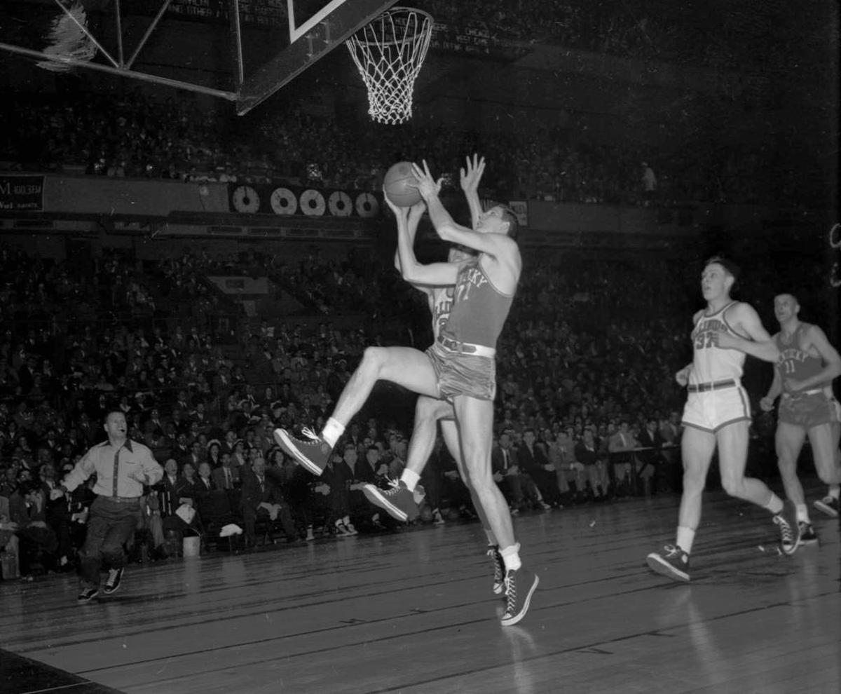 No Kentucky basketball player has ever taken more shots in a game than the 42 that center Bill Spivey, No. 77, took against Georgia Tech on Feb. 18, 1950.