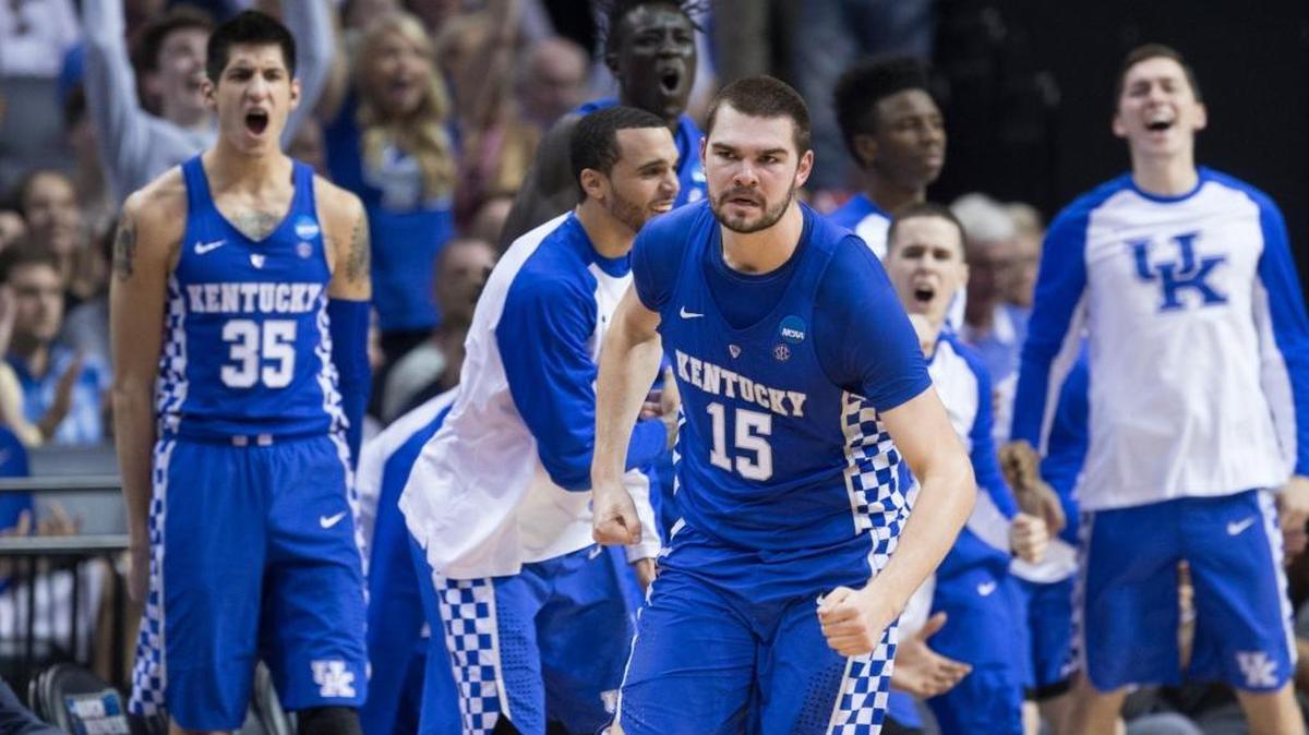 Kentucky sophomore Isaac Humphries scored 12 of his 148 UK career points in the Wildcats’ 75-73 loss to North Carolina in the 2017 NCAA Tournament round of eight in Memphis.