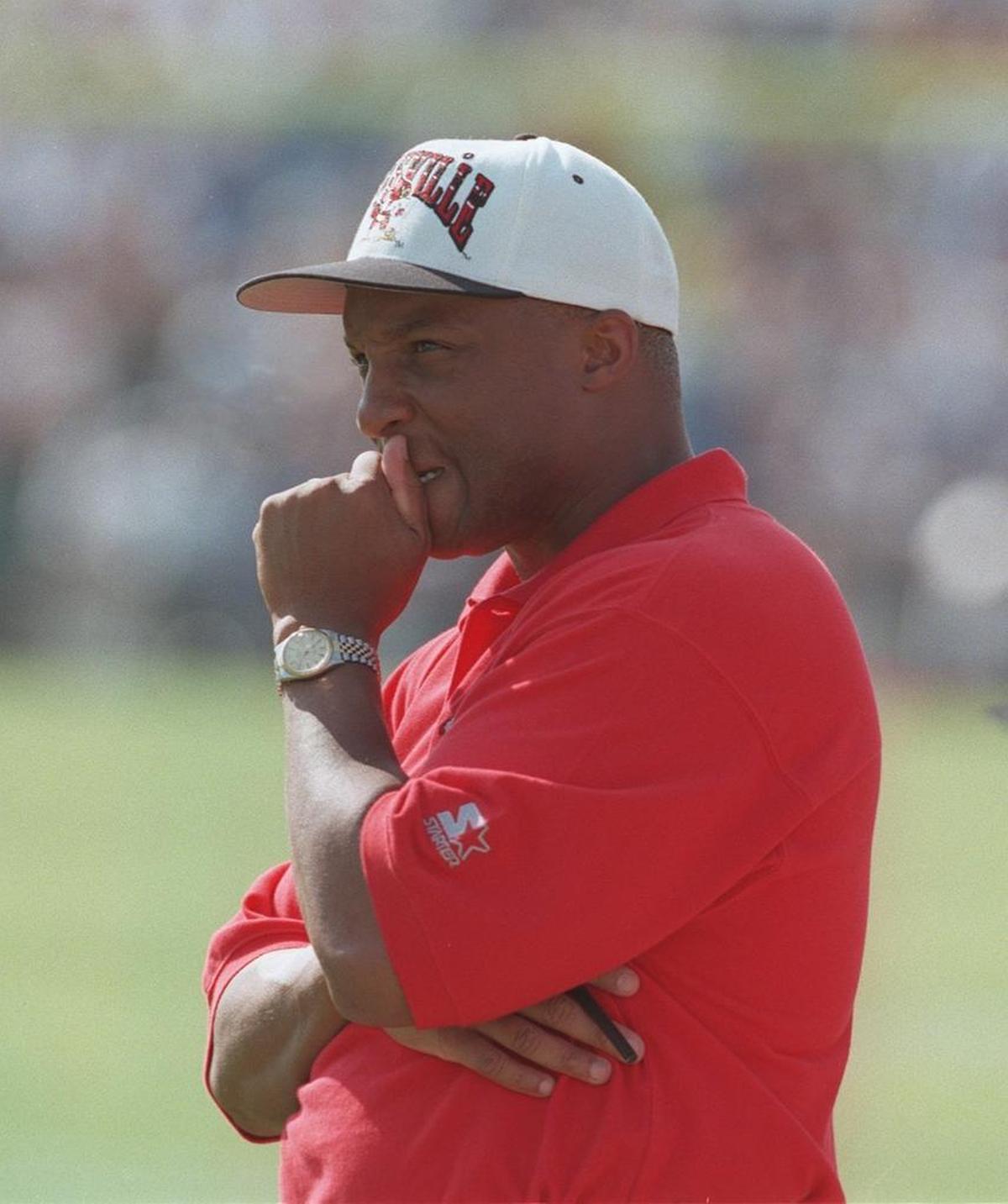 Ron Cooper, shown in Commonwealth Stadium in 1997, went 2-1 vs. Kentucky as Louisville head coach.