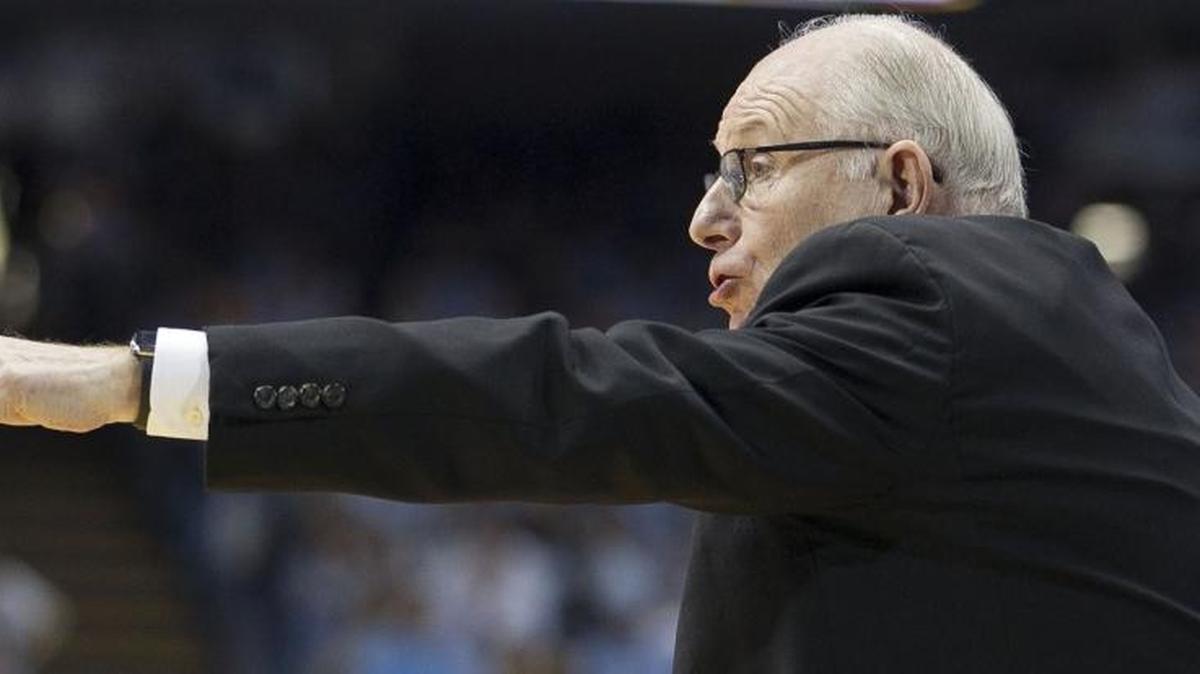 Miami head coach Jim Larranaga directs his team during the first half against North Carolina on Saturday, Feb. 20, 2016, at the Smith Center in Chapel Hill, N.C. The host Tar Heels won, 96-71.