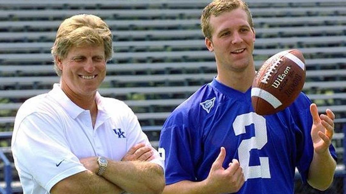 UK head football coach Hal Mumme with star quarterback Tim Couch in 1997.