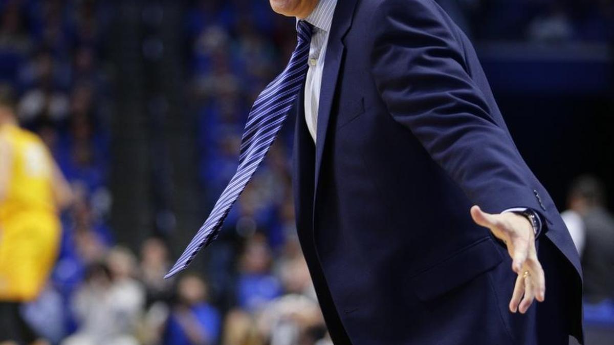 Kentucky head coach John Calipari wanted a call from the officials as UK defeated Valparaiso 87-63 on Wednesday, December 7, 2016 in Lexington, Ky.