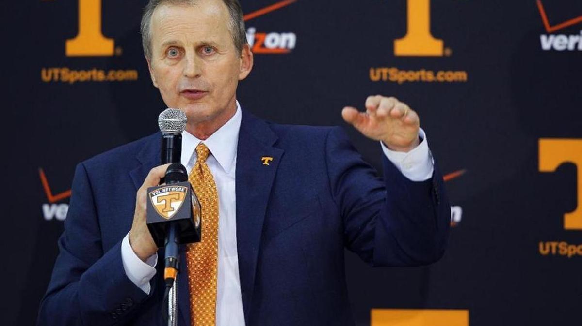 Former University of Texas head basketball coach Rick Barnes addresses reporters after being named head coach at the University of Tennessee Tuesday, March 31, 2015, in Knoxville, Tenn.