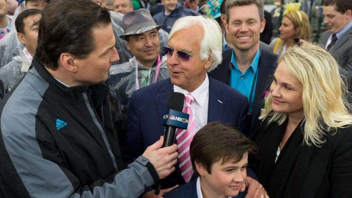 Trainer Bob Baffert is interviewed after Abel Tasman won the 2017 Kentucky Oaks at Churchill Downs on May 5, 2017. Baffert will run the unbeaten Justify in Saturday’s Santa Anita Derby at Santa Anita Park in California.