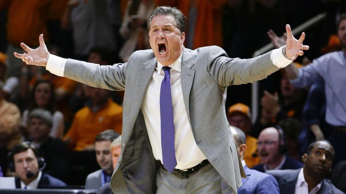 Kentucky head coach John Calipari could not believe the official’s call as Tennessee defeated No. 4 Kentucky 82-80 on Tuesday, January 24, 2017 in Knoxville,TN.