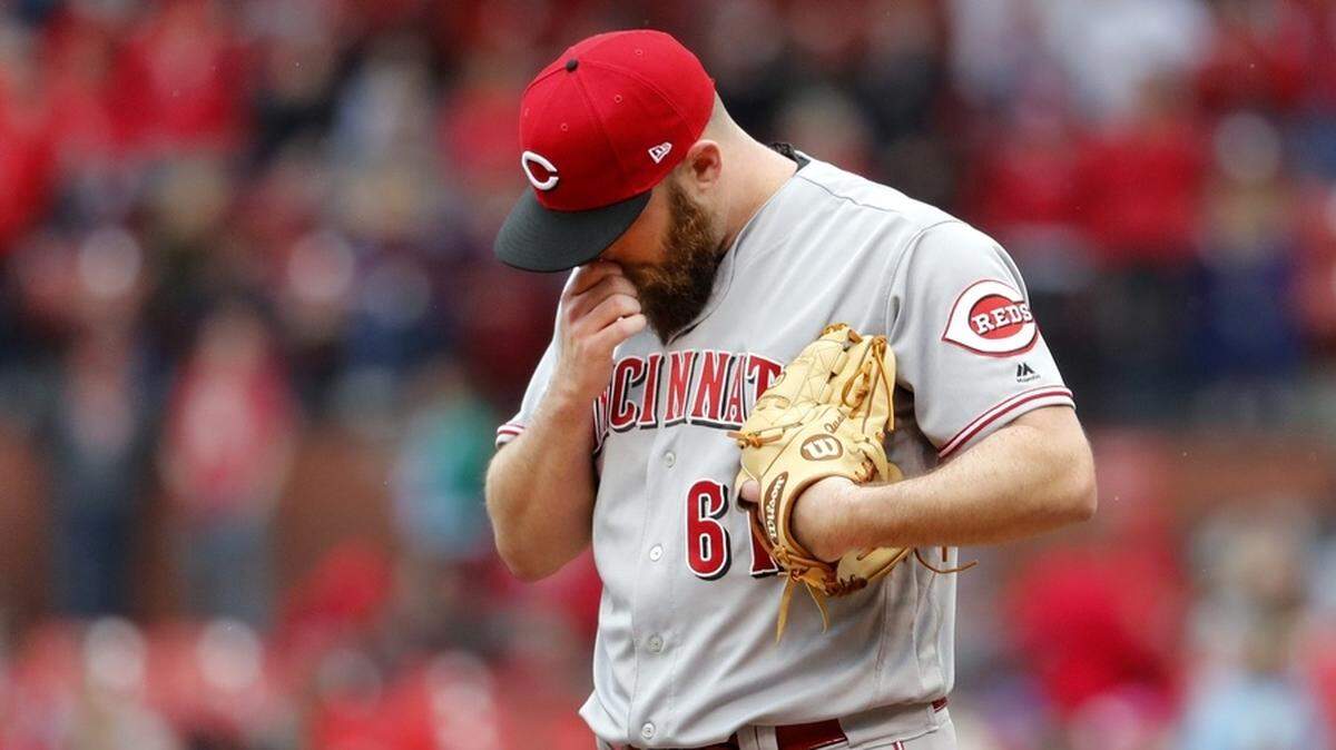 Cincinnati Reds reliever Kevin Quackenbush during the team's 9-2 loss at St. Louis on Sunday, April 23, 2018. Quackenbush allowed six runs in one inning or pitching. He has a 11.00 ERA on the 2018 season.