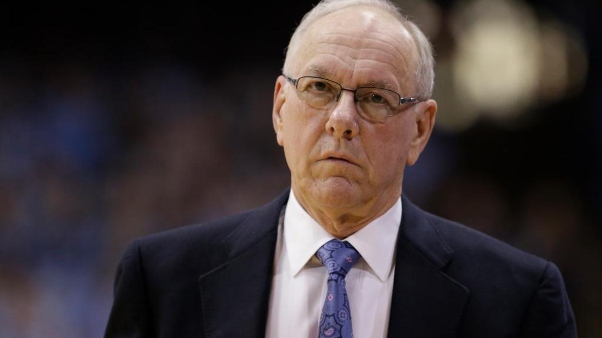 In this Jan. 26, 2015, file photo, Syracuse coach Jim Boeheim walks along the sidelines during the first half of an NCAA college basketball game against North Carolina in Chapel Hill, N.C. Boeheim returns from a nine-game NCAA suspension against No. 6 North Carolina on Saturday, Jan. 9, 2016, in Syracuse.