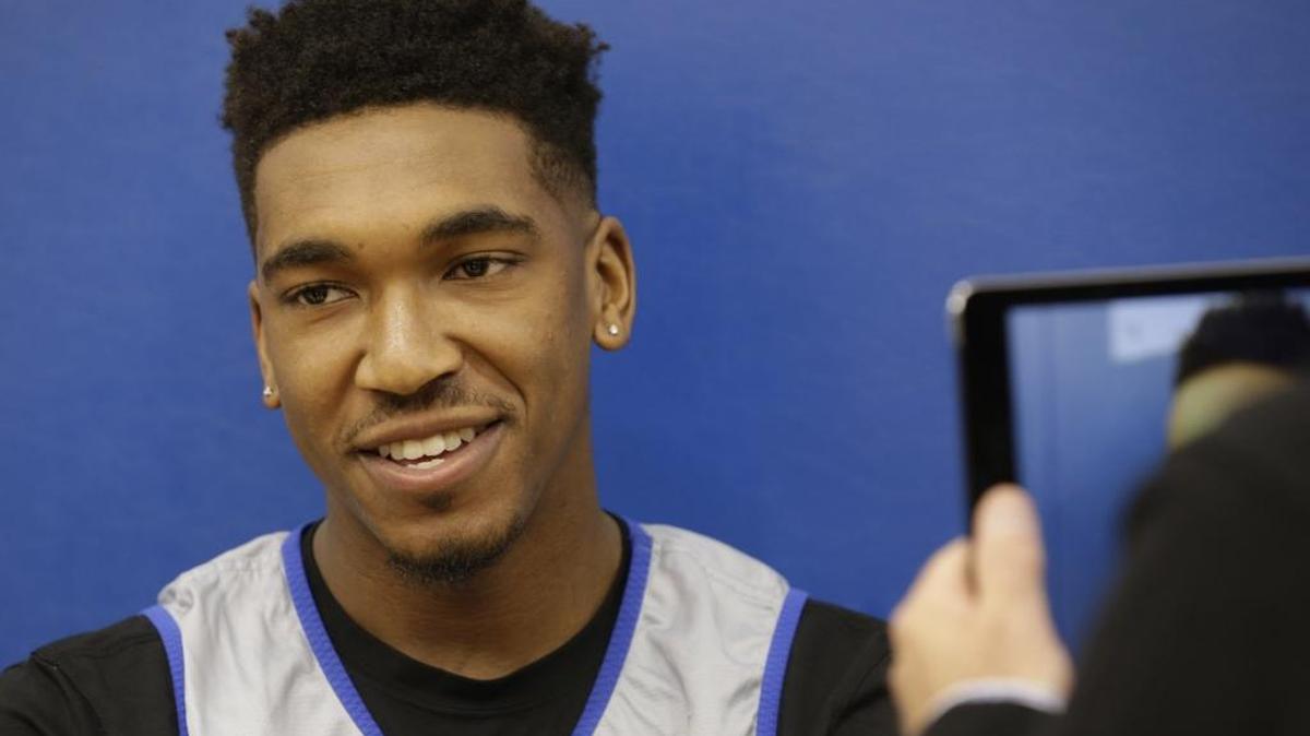 Malik Monk took questions at University of Kentucky mens basketball media day at the Craft Center in Lexington, Ky, on Oct. 13, 2016.