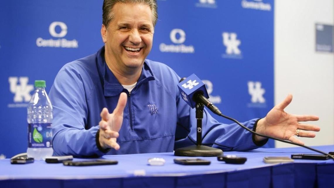 Kentucky basketball coach John Calipari talked about last season and thoughts on the upcoming season on Wednesday May 11, 2016 in Lexington, Ky.