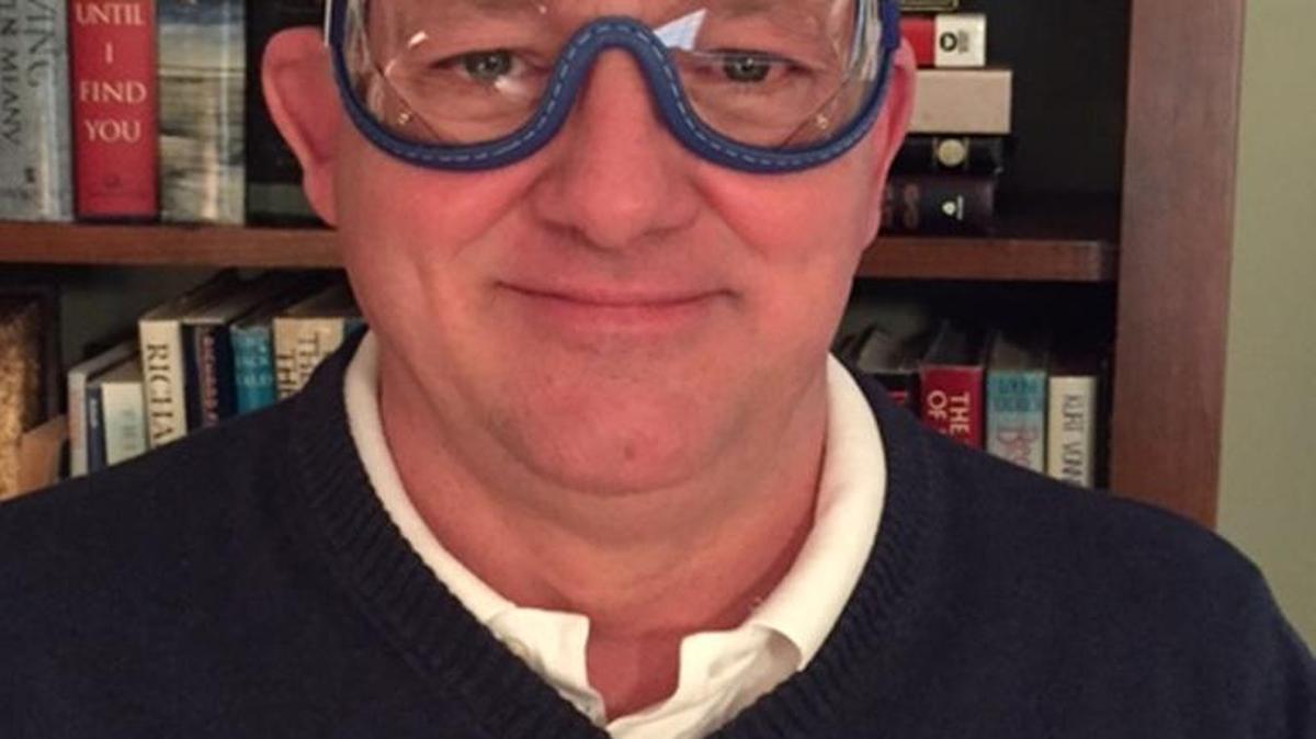 Students in the eRUPPtion Zone will receive these blue goggles as part of Keeneland’s sponsorship of Saturday’s Kentucky-LSU basketball game.