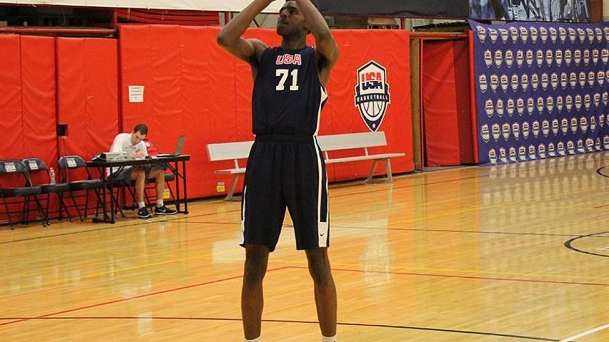 Mitchell Robinson practices free throws during the USA U19 team tryouts at Colorado Springs, Colorado this summer. The 7-foot freshman from New Orleans signed with Western Kentucky, was granted his release to transfer, but now reportedly is returning to the school.