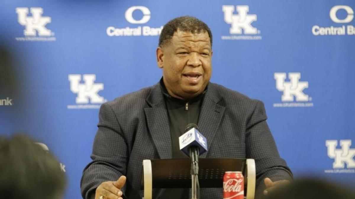 Kentucky recruiting coordinator Vince Marrow talked to the media on national signing day last February.