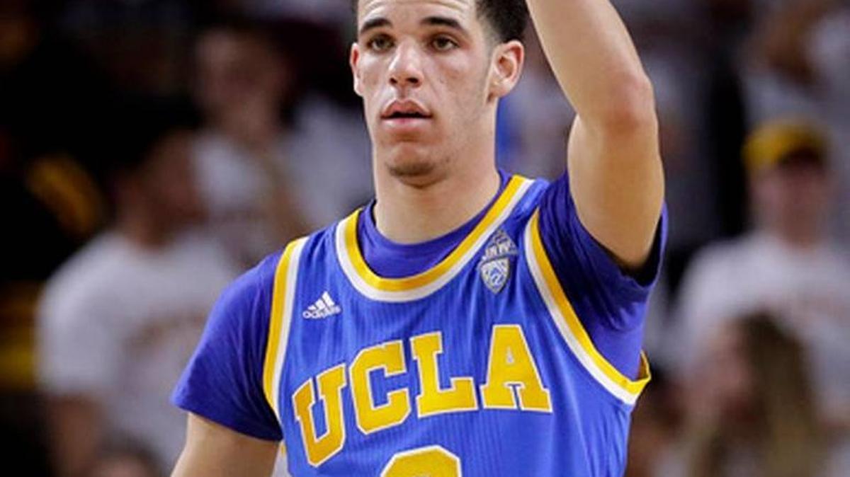 UCLA guard Lonzo Ball 2) signals after making a basket during the second half of the Bruins’ win at Arizona State on Thursday, Feb. 23, 2017, in Tempe, Ariz. No. 5 UCLA plays at No. 4 Arizona in a key Pac-12 battle on Saturday night.