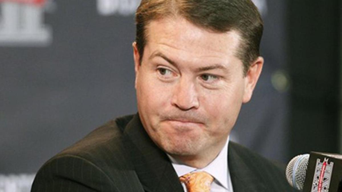 Oklahoma State coach Travis Ford listens to a question during the Big 12 basketball media day Thursday in Kansas City, Mo.