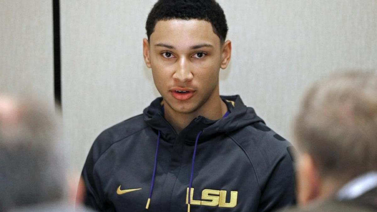 In this Oct. 21, 2015 file photo, LSU's Ben Simmons answers a question during the Southeastern Conference men's NCAA college basketball media day in Charlotte, N.C. Simmons has proven to be one of the top freshmen in the country this season.