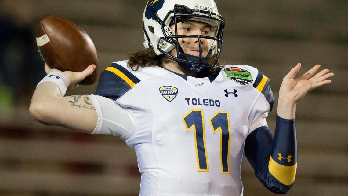 Former Franklin County High School quarterback Logan Woodside has thrown 11 touchdown passes and only one interception this season for Toledo.