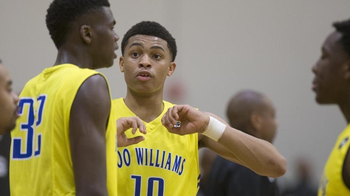 Keldon Johnson, wearing number 10, competes in Nike's Elite Youth Basketball League in Indianapolis Friday, April 28, 2017. Johnson signed with Kentucky during college basketball’s early signing period for the Class of 2018. He also participated in last weekend’s Marshall County Hoop Fest.